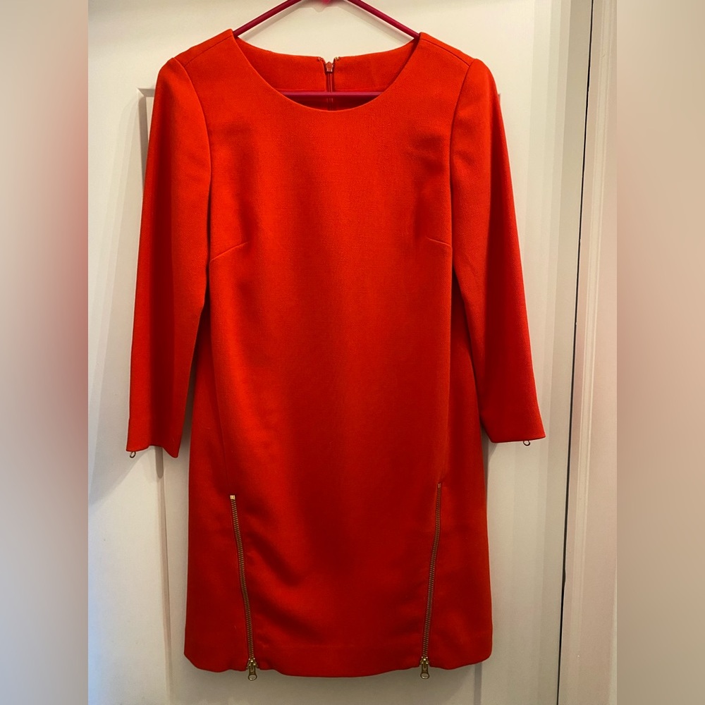 J Crew Red Shift Dress